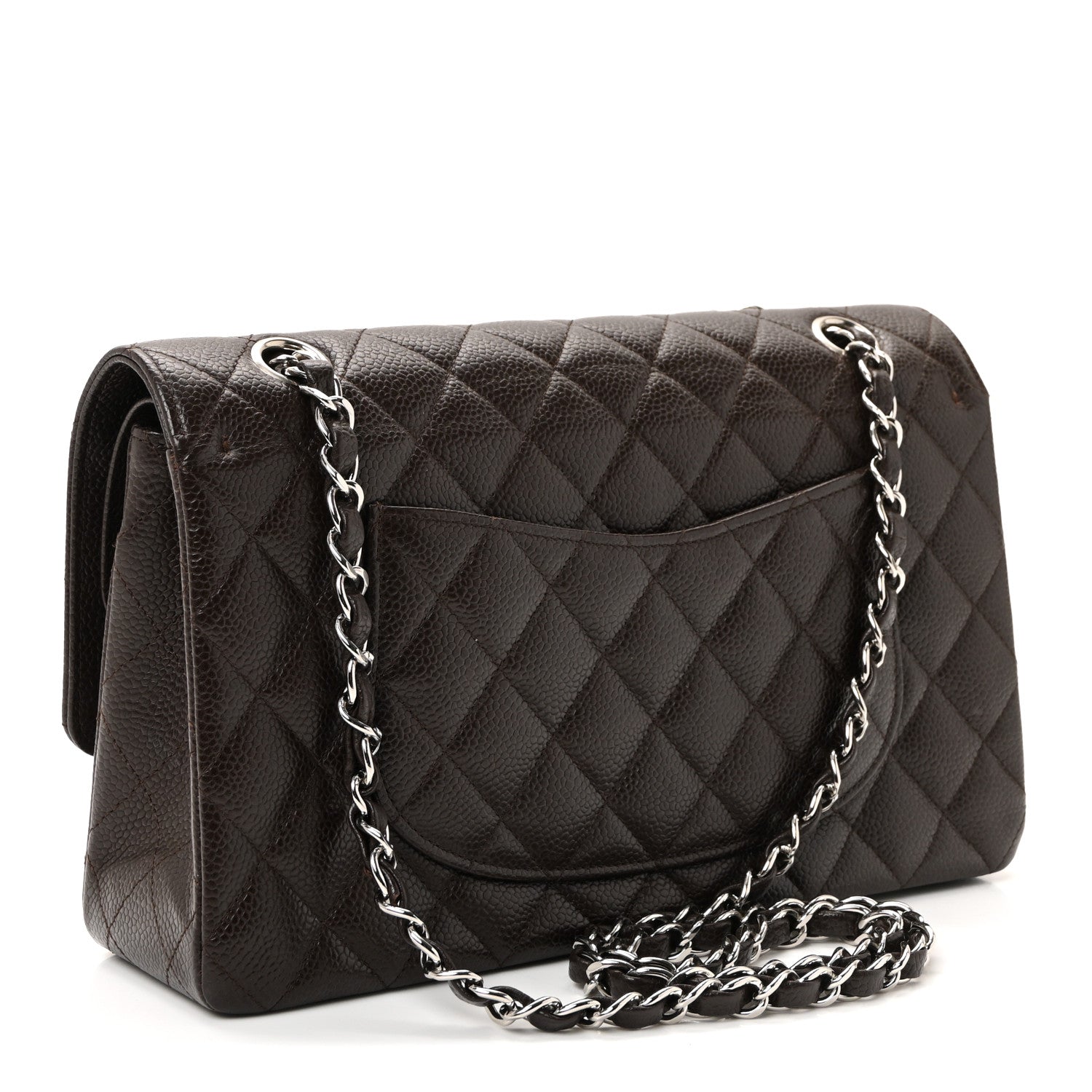 Chanel Caviar Quilted Medium Double Flap Dark Brown 3 of 10