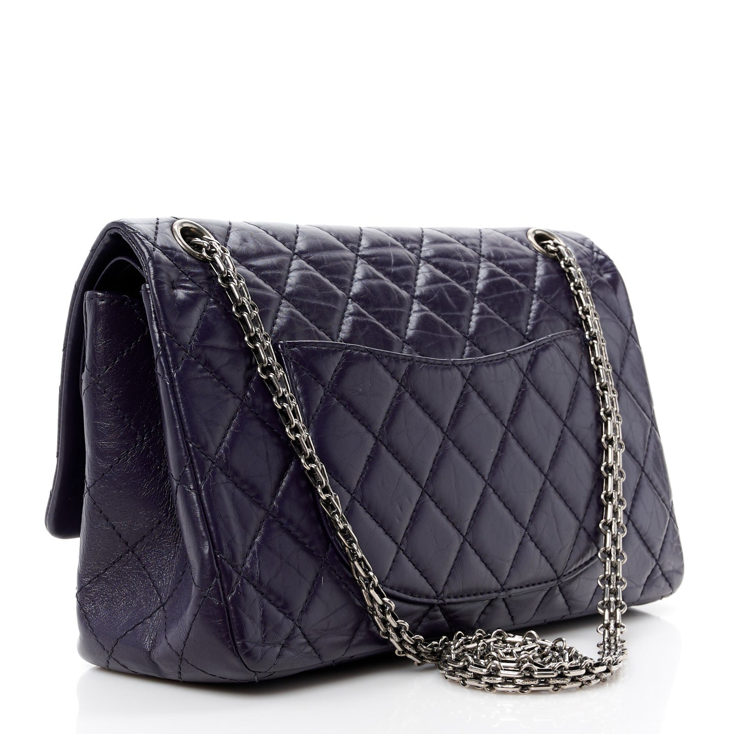 Aged Calfskin Quilted 2.55 Reissue 226 Flap Dark Purple