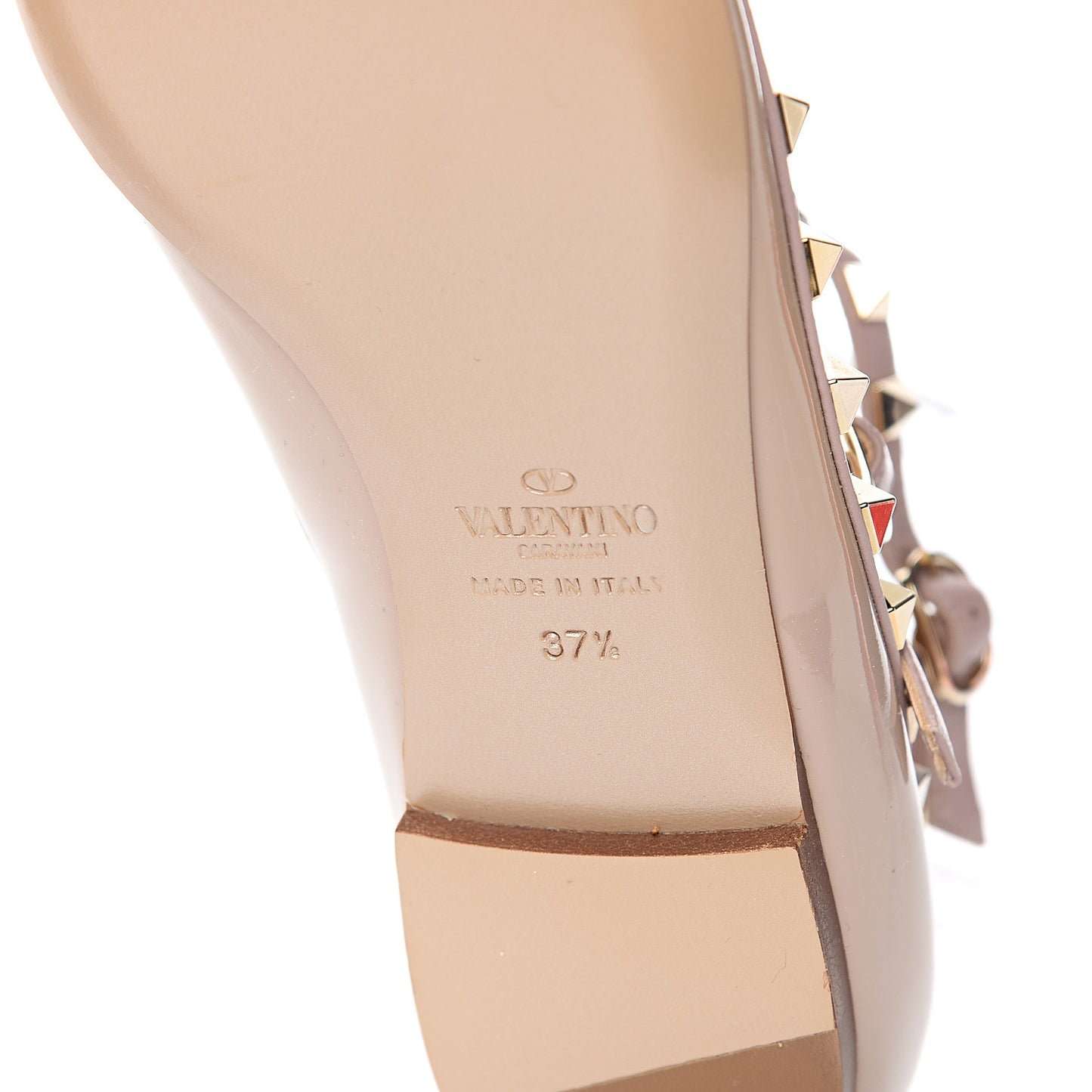 Patent Rockstud Cage Ballerina Flats 37.5 Poudre