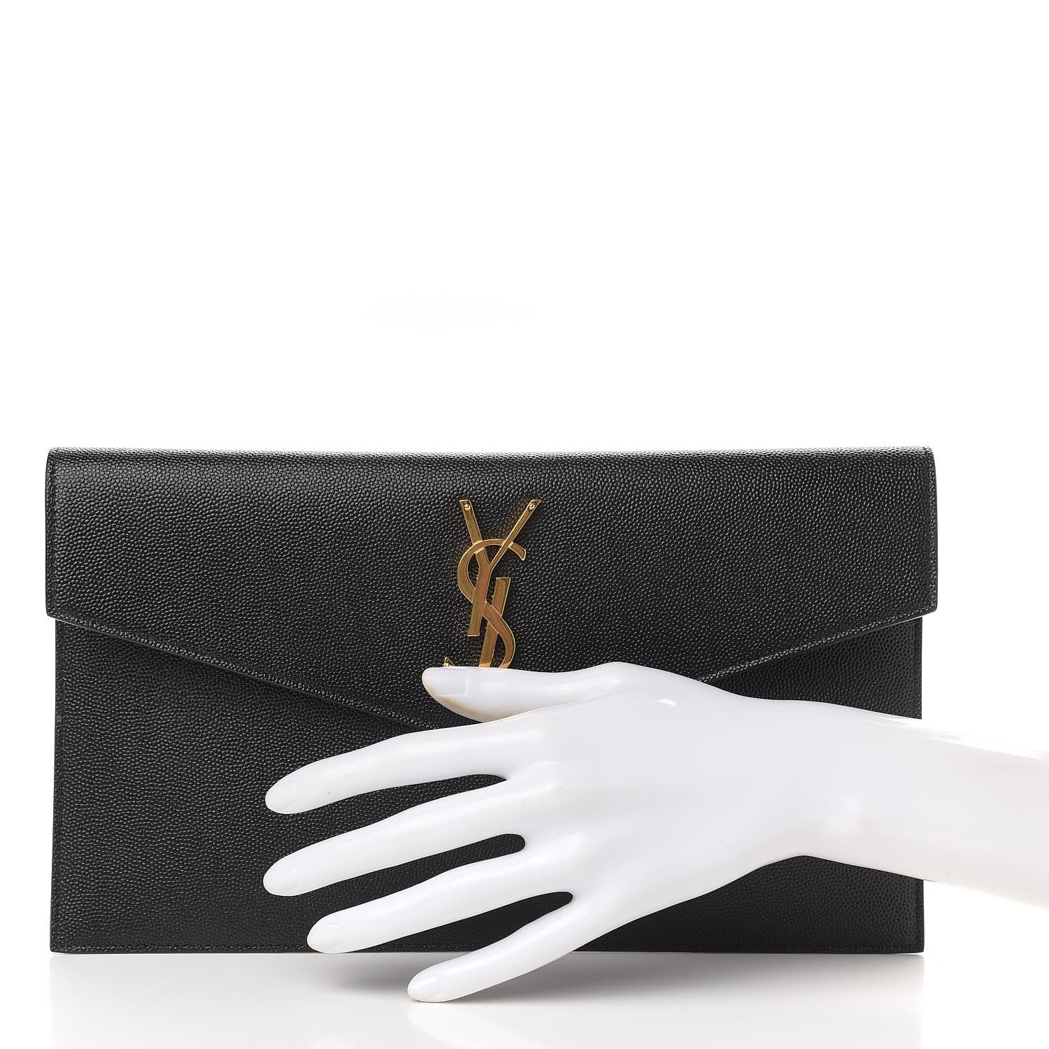 Saint Laurent Grain De Poudre Uptown Pouch Black 2 of 6