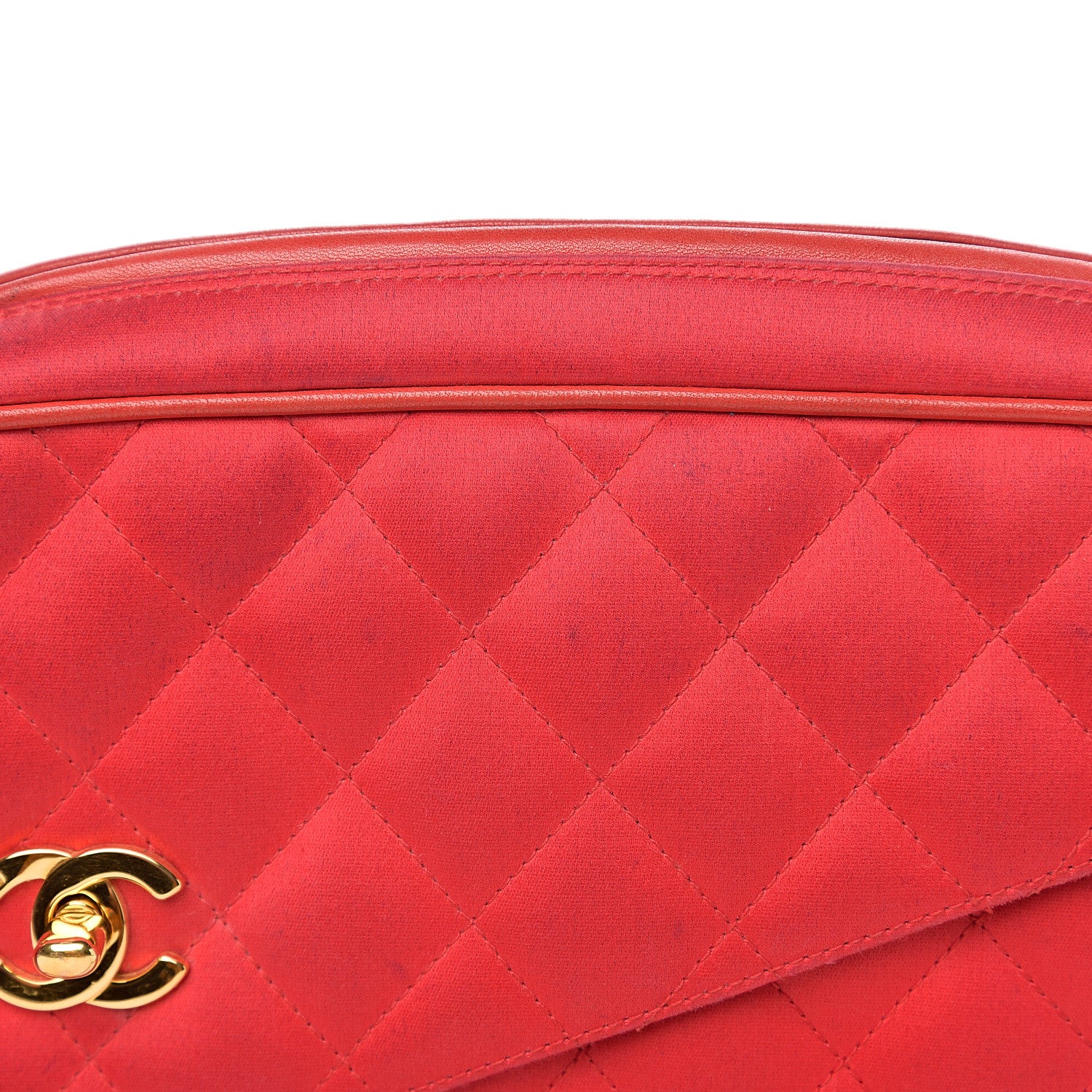 Chanel Satin Quilted CC Tassel Camera Case Red 9 of 15
