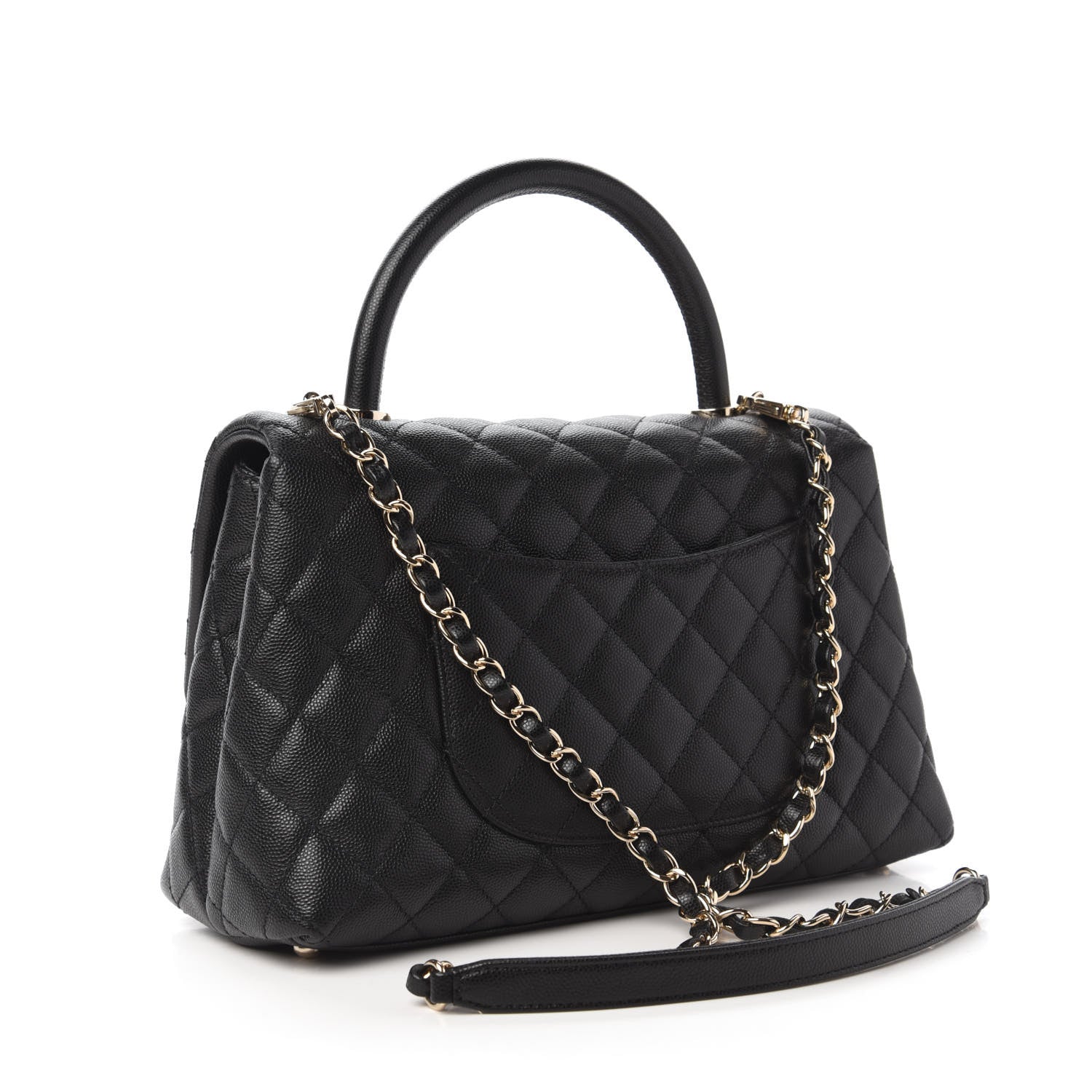 Chanel Caviar Quilted Small Coco Handle Flap Black 3 of 10