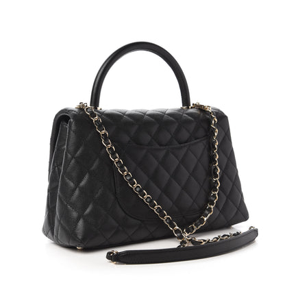Chanel Caviar Quilted Small Coco Handle Flap Black 3 of 10