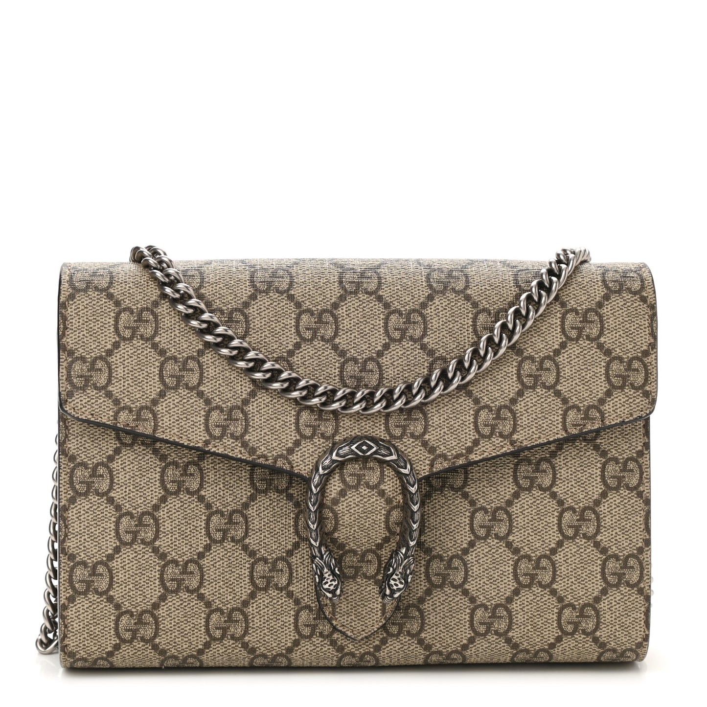 GG Supreme Monogram Mini Dionysus Chain Wallet Beige Taupe