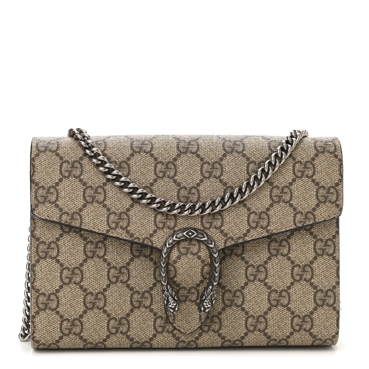 Gucci GG Supreme Monogram Mini Dionysus Chain Wallet Beige Taupe 1 of 11