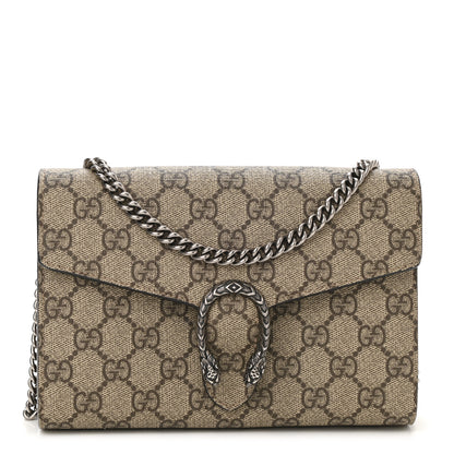 Gucci GG Supreme Monogram Mini Dionysus Chain Wallet Beige Taupe 1 of 11