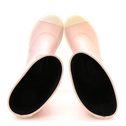 Chanel Caoutchouk CC High Boots 37 Light Pink White 2 of 8