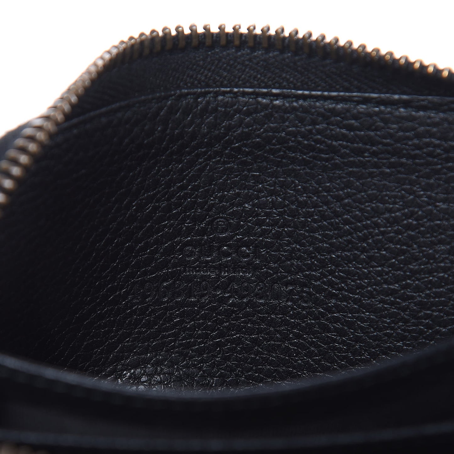 Calfskin Logo Zip Around Card Case Black