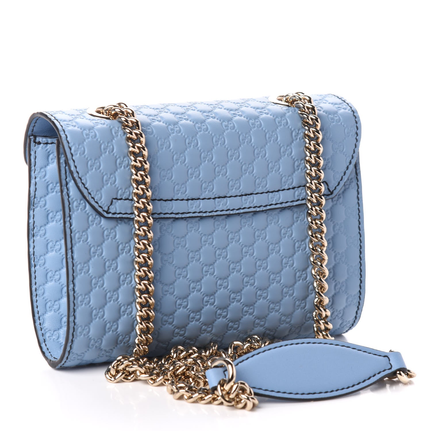 Gucci Soft Microguccissima Mini Emily Chain Shoulder Bag Mineral Blue 3 of 8