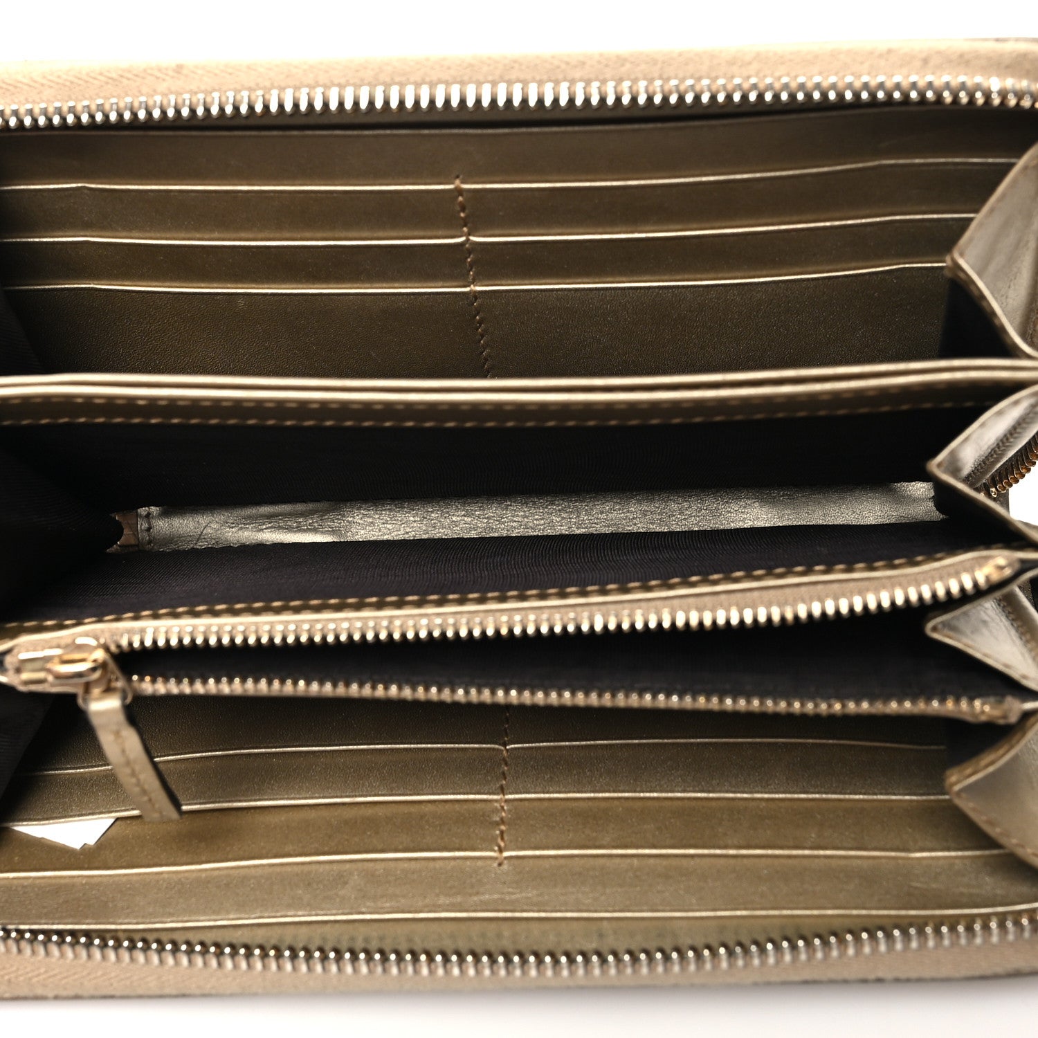 Gucci Metallic Guccissima Microguccissima Bree Zip Around Wallet Golden Beige 5 of 12