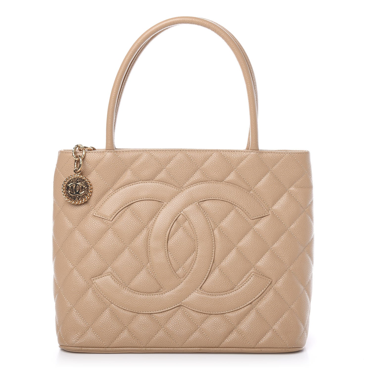 Chanel Caviar Quilted Medallion Tote Beige 1 of 9
