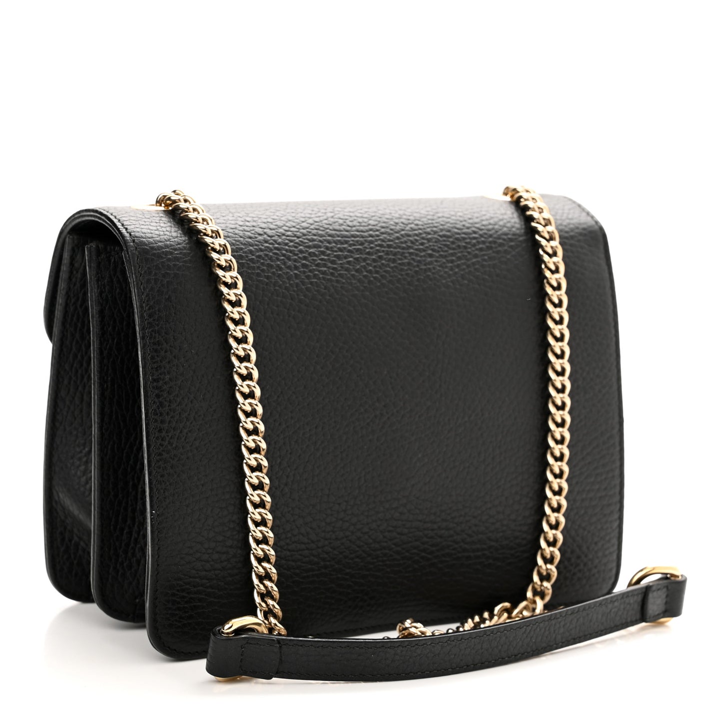 Dollar Calfskin Small Interlocking G Shoulder Bag Black
