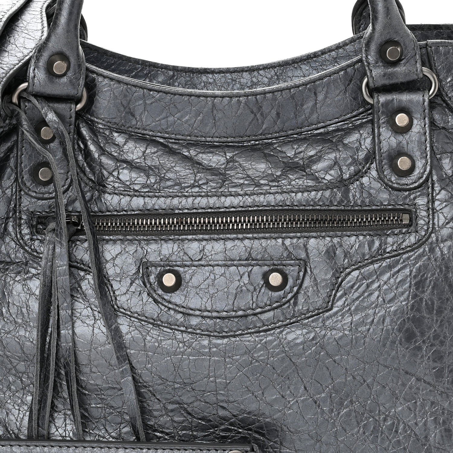 Balenciaga Metallic Agneau Classic Hardware Argent Fonce 8 of 10