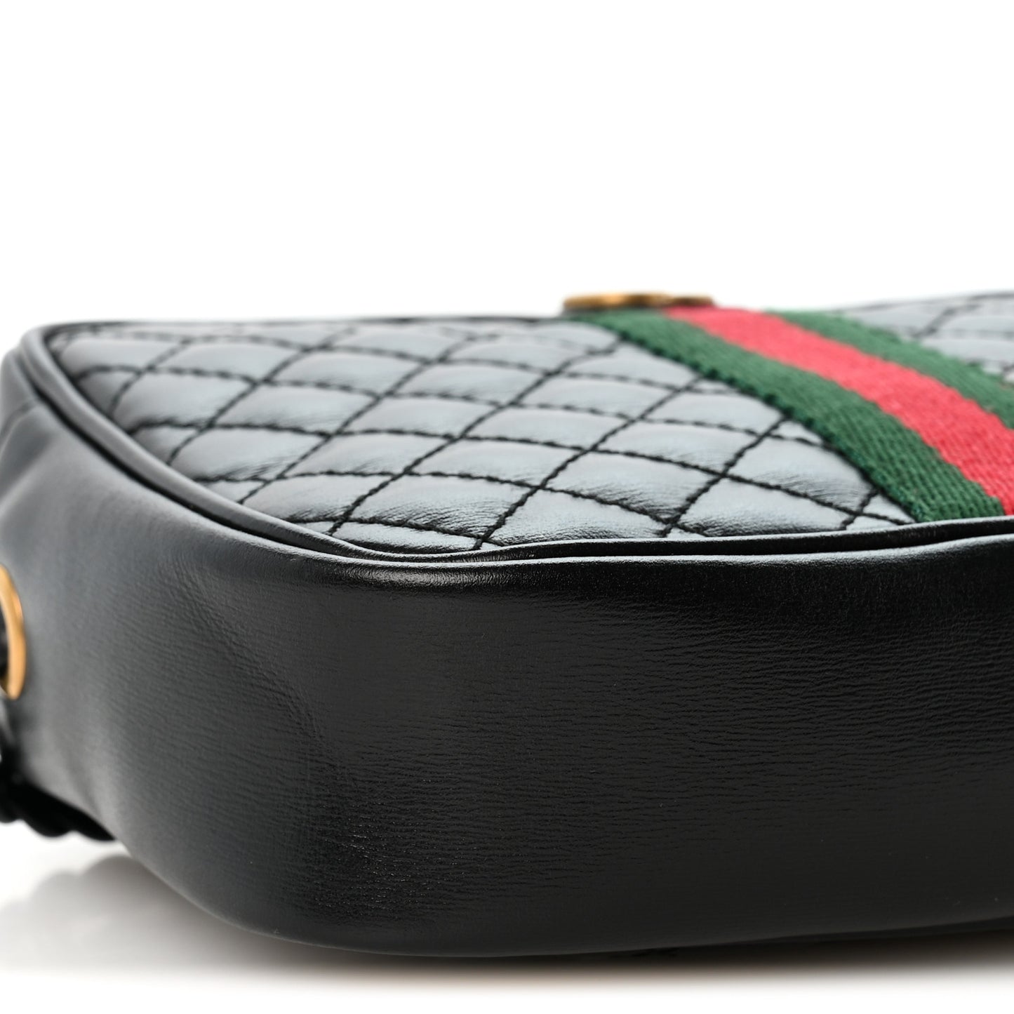 Calfskin Trapuntata Web Mini GG Shoulder Bag Black