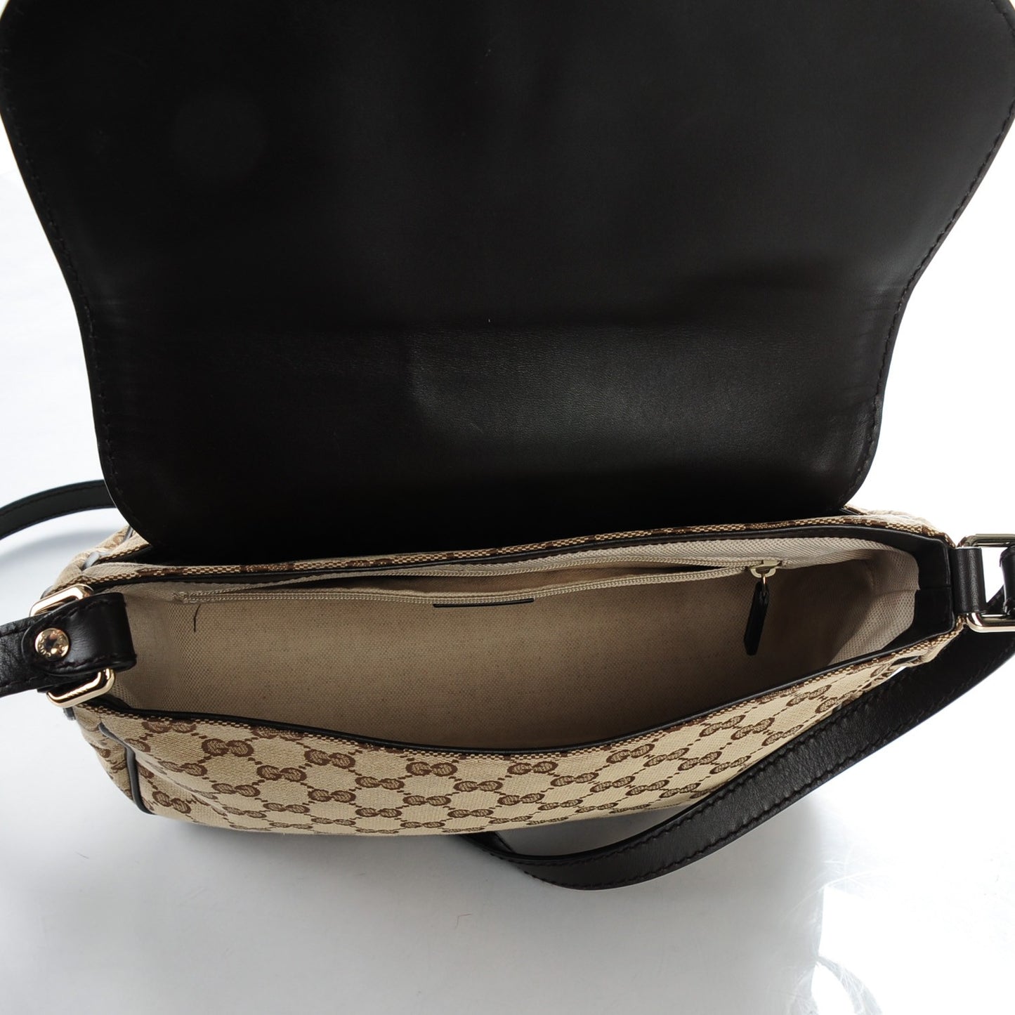 Monogram Techno Horsebit Large Shoulder Flap Bag Brown