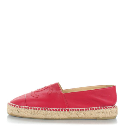 Chanel Lambskin CC Espadrilles 41 Red 1 of 10