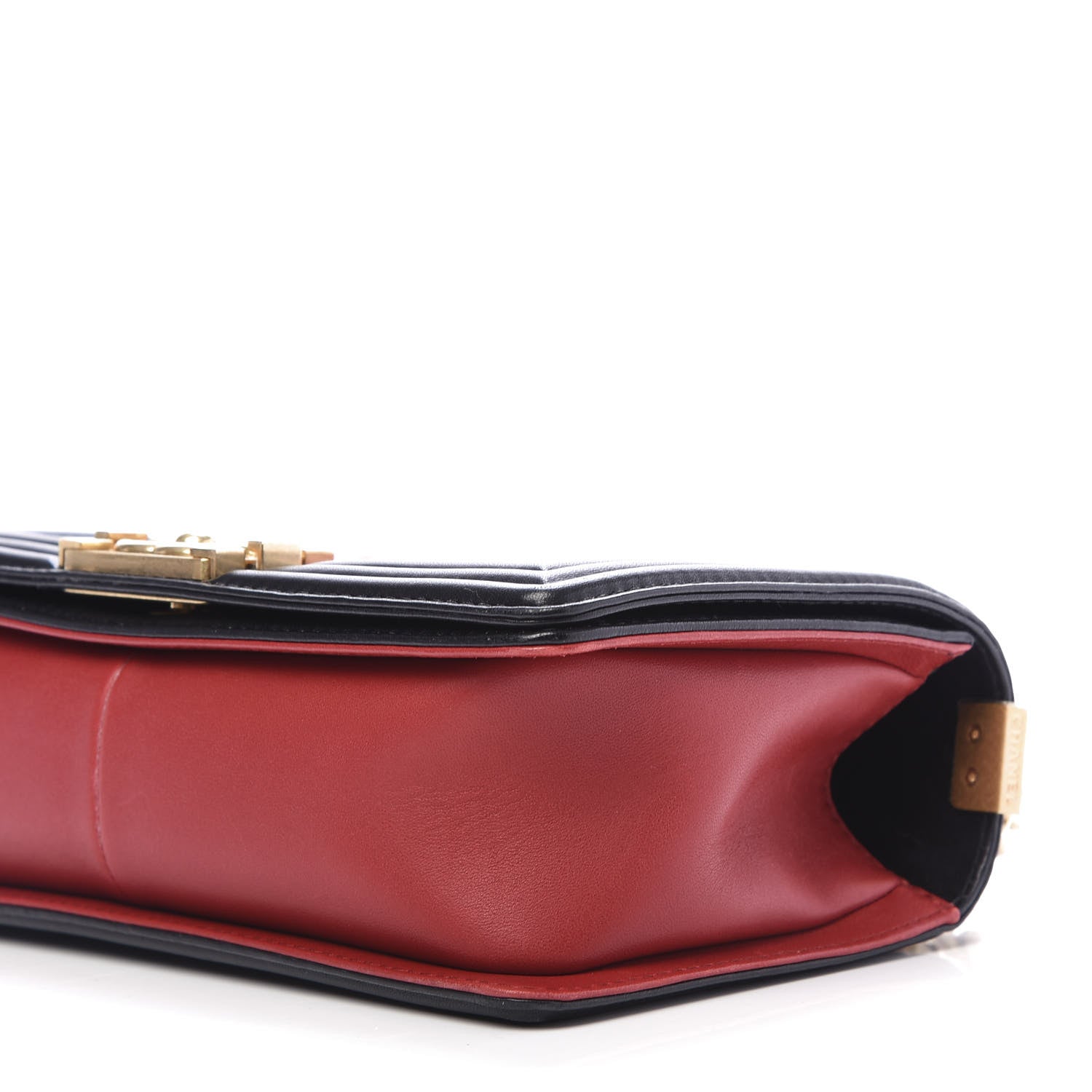 Chanel Lambskin Quilted Medium Boy Flap Red Black 10 of 11