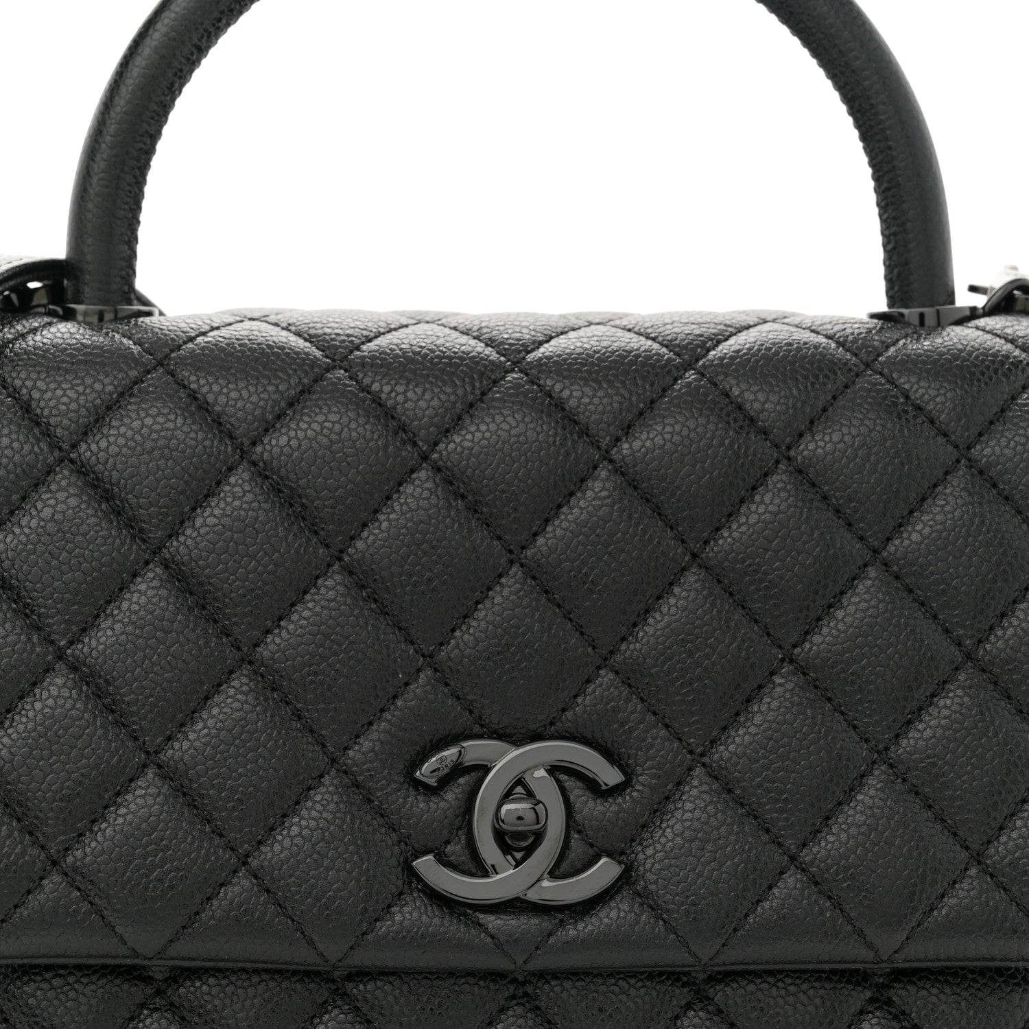 Chanel Caviar Quilted Small Coco Handle Flap So Black 8 of 11