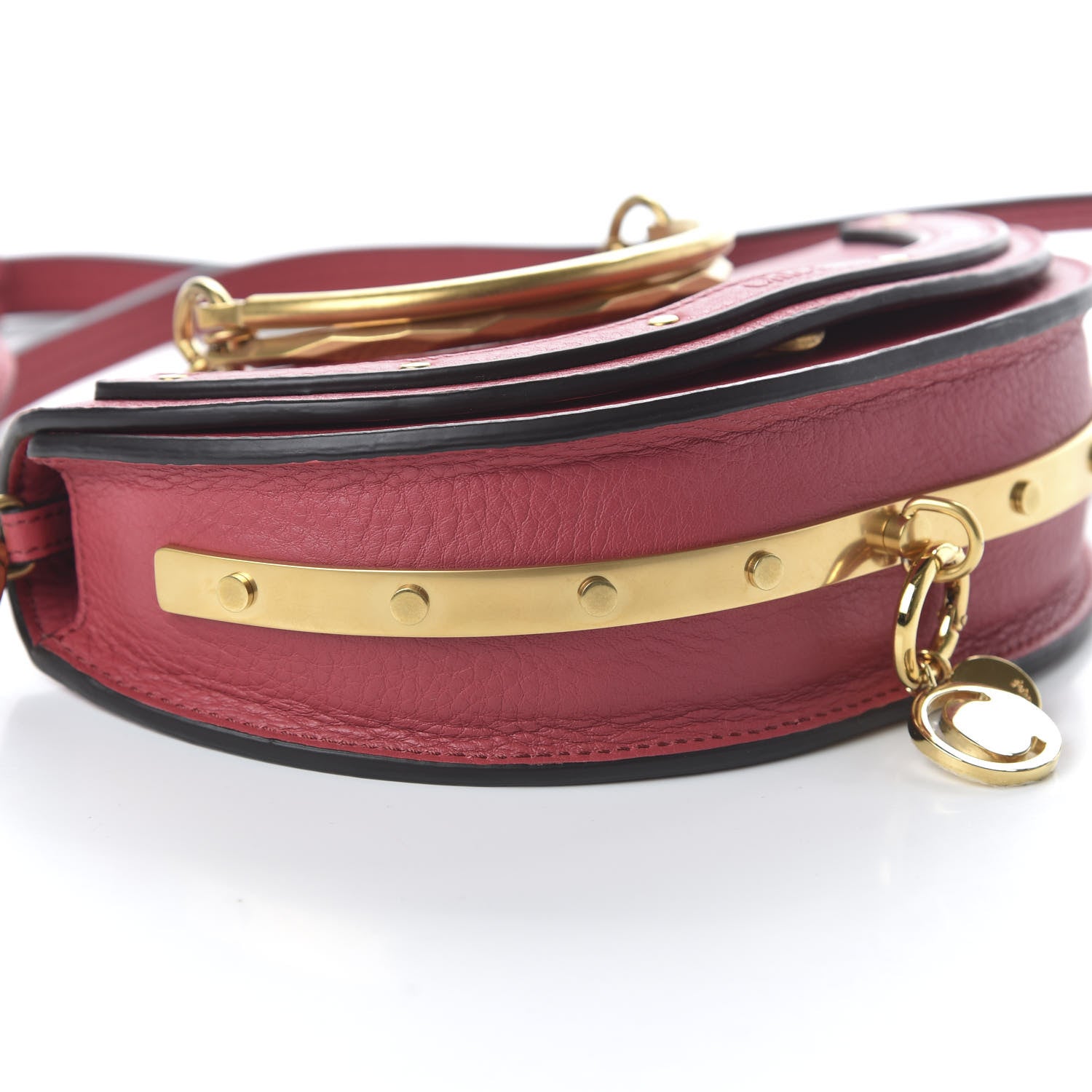 Chloe Calfskin Small Nile Bracelet Minaudiere Bag Scarlet Pink 6 of 9