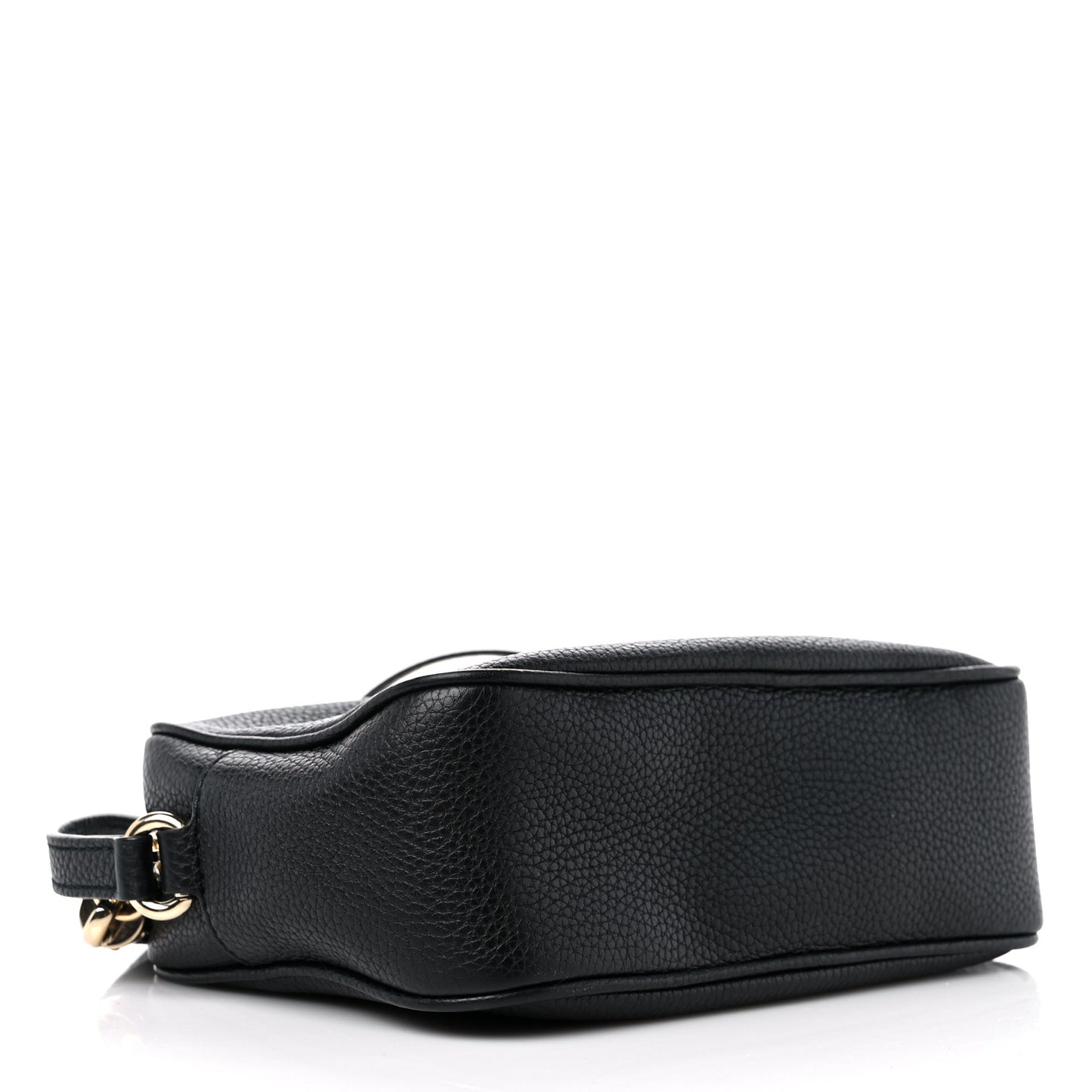 Pebbled Calfskin Small Soho Disco Bag Black