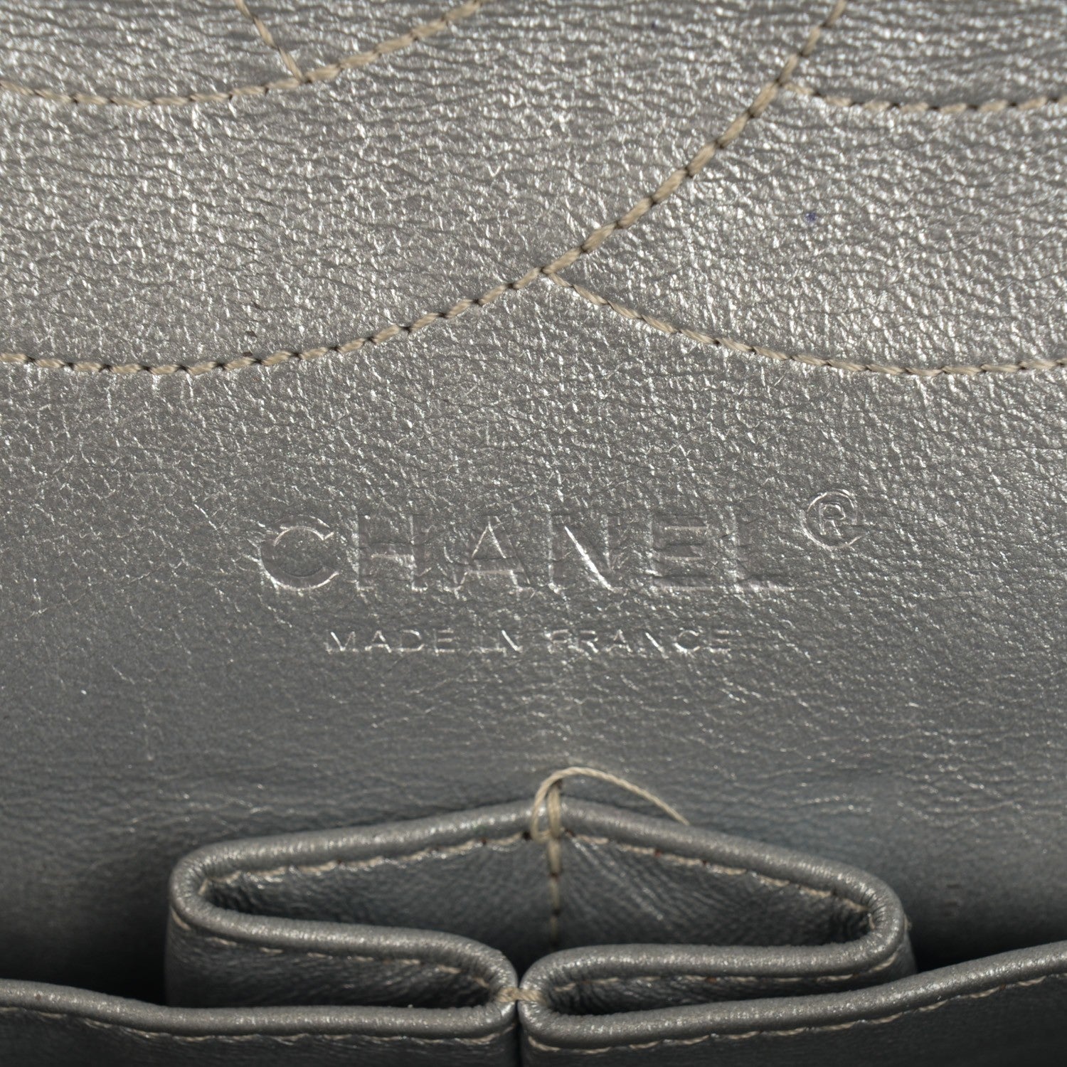 Chanel Metallic Calfskin Striped 2.55 Reissue 227 Silver 9 of 10