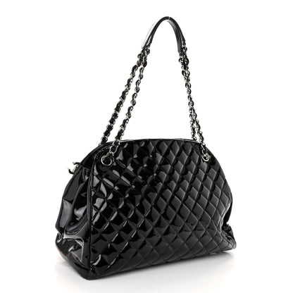 Chanel Patent Quilted Large Just Mademoiselle Bowling Bag Black 3 of 14