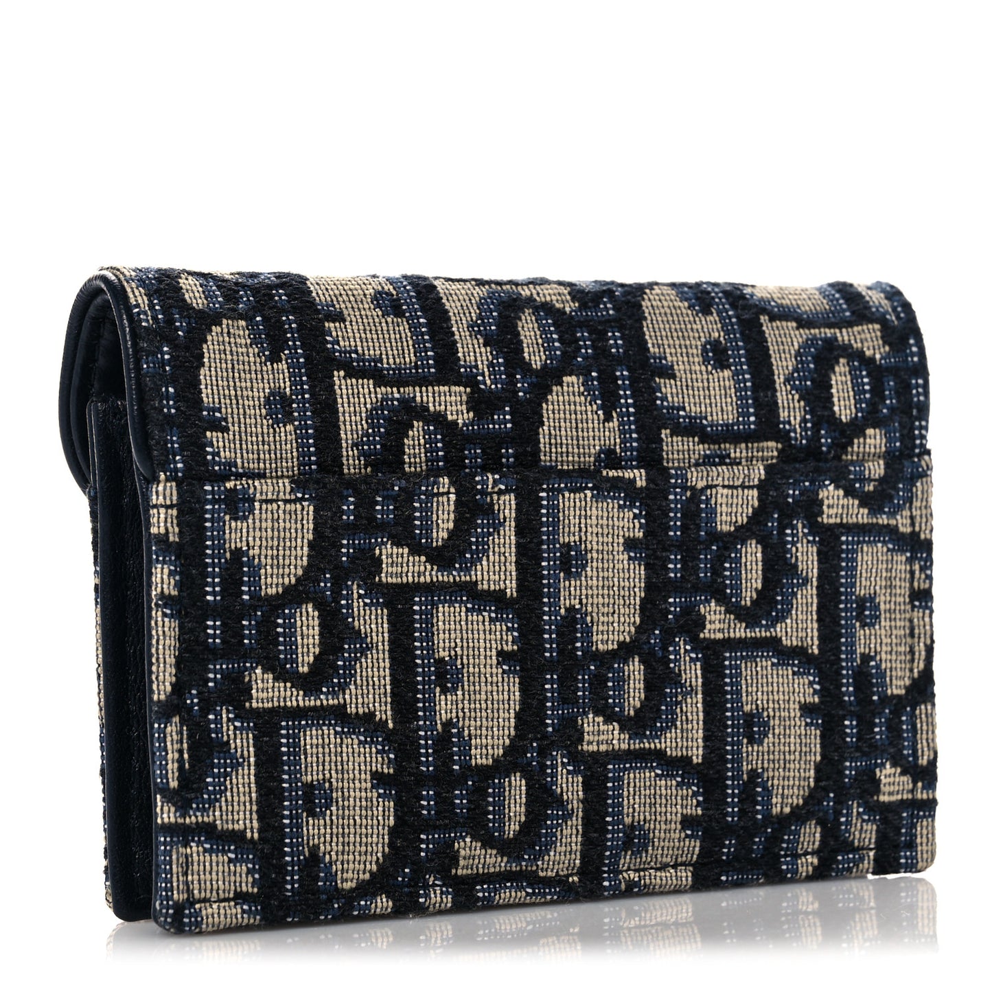 Oblique Saddle Card Holder Blue
