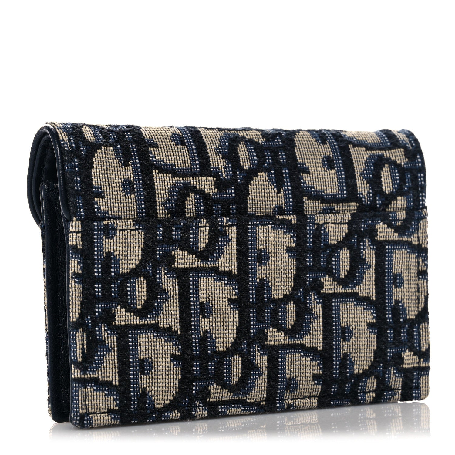 Christian Dior Oblique Saddle Card Holder Blue 3 of 7
