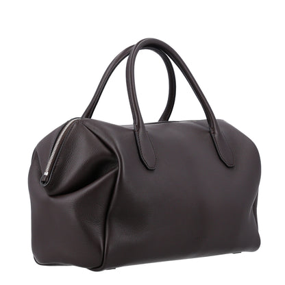 The Row Grained Calfskin Faye Bowling Bag Dark Brown 3 of 9