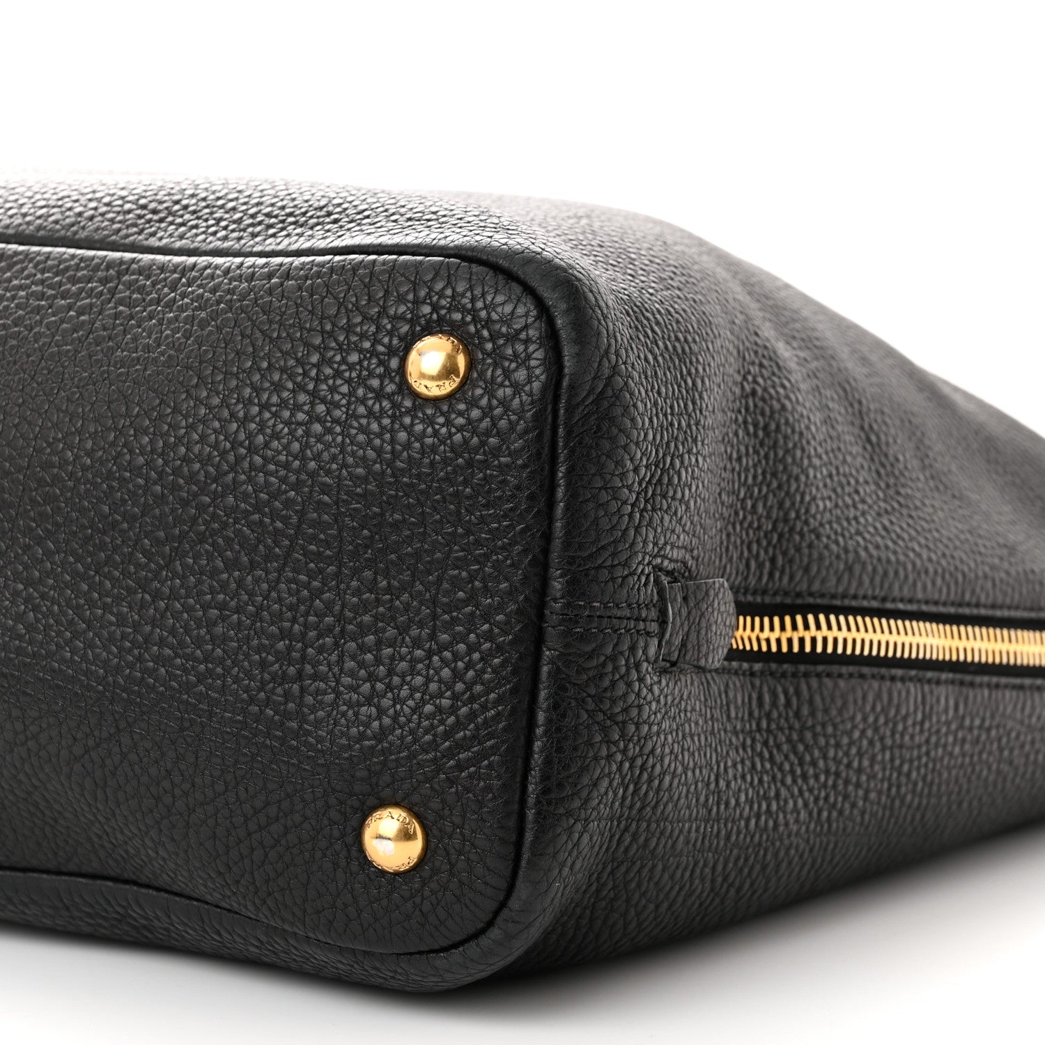 Prada Vitello Daino Side Zip Tote Black 11 of 12