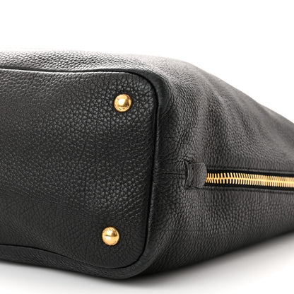 Prada Vitello Daino Side Zip Tote Black 11 of 12
