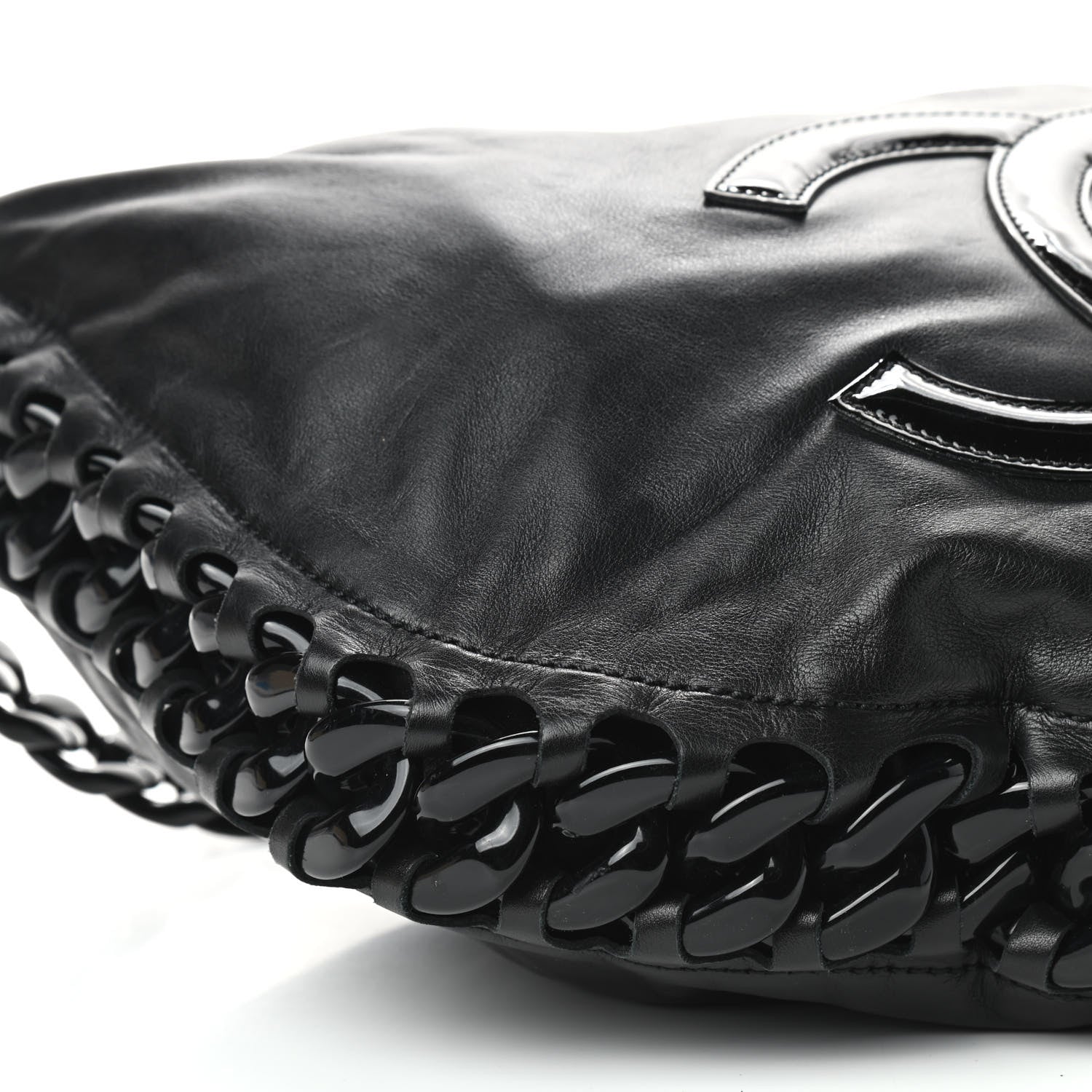 Chanel Calfskin Modern Chain Rhodoid Hobo Black 7 of 9
