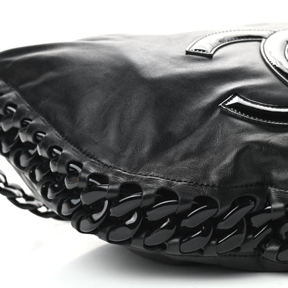 Chanel Calfskin Modern Chain Rhodoid Hobo Black 7 of 9