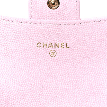Chanel Caviar Quilted Flap Card Holder Wallet Light Pink 6 of 13