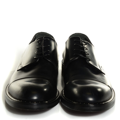 Louis Vuitton Glazed Calfskin Mens Track Captoe Derby Shoes 9.5 Black 2 of 7