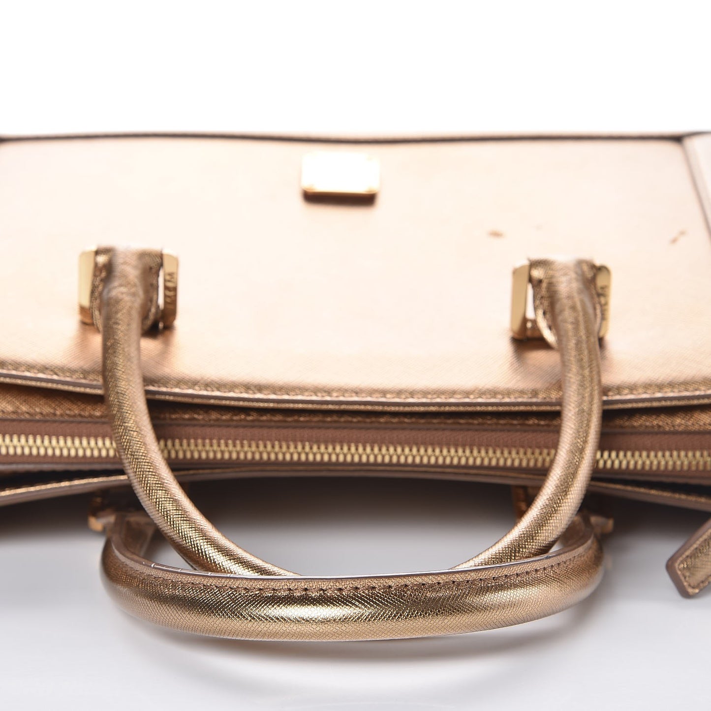 Metallic Saffiano Nuovo Tote Gold