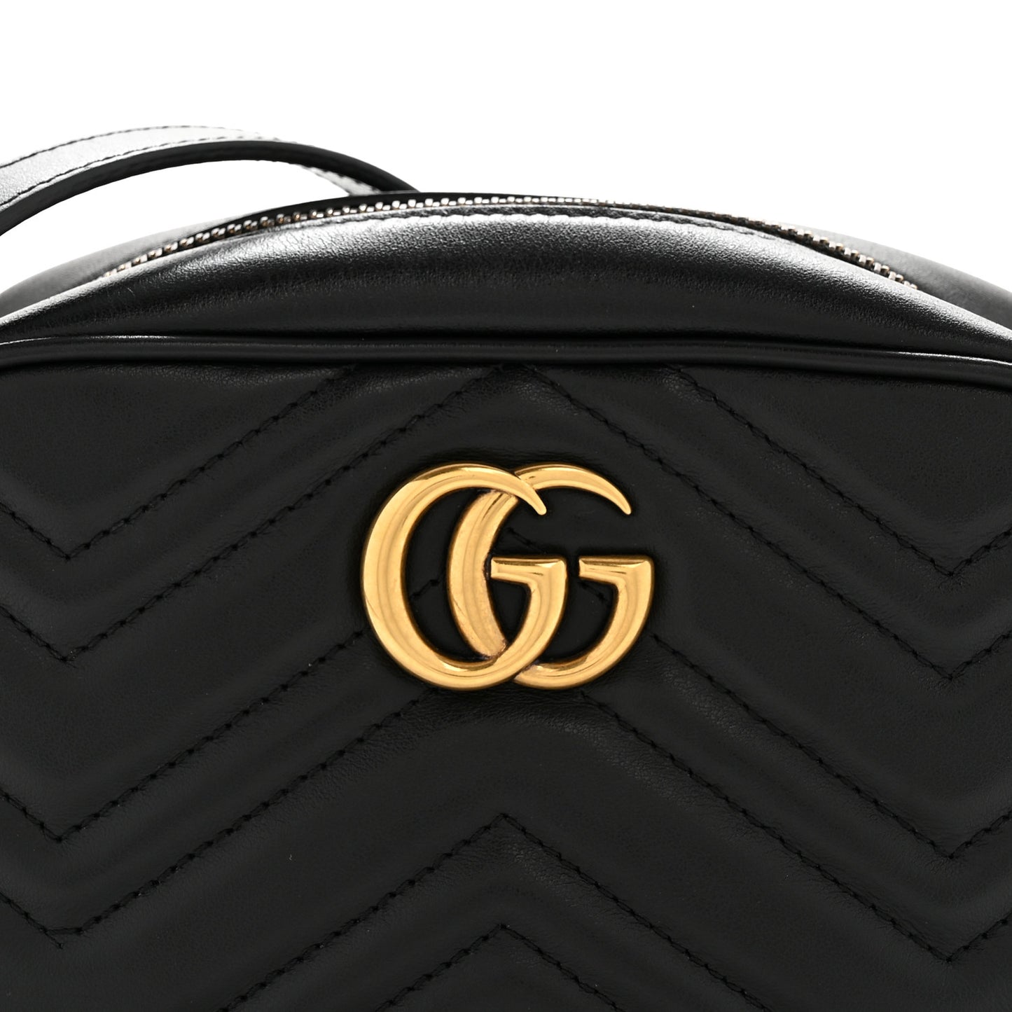 Calfskin Matelasse Mini GG Marmont Chain Shoulder Bag Black