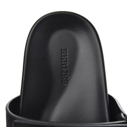 Hermes Suede Goatskin Womens Chypre Sandals 39 Black 6 of 9