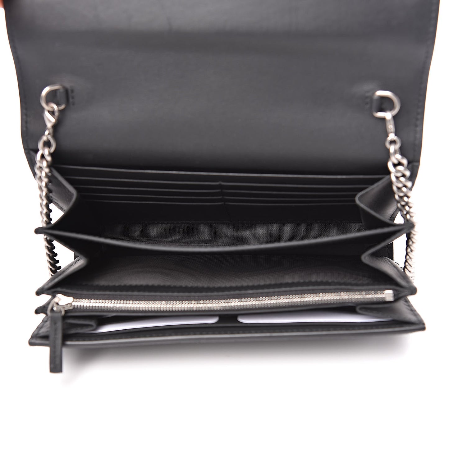Suede Mini Dionysus Chain Wallet Black