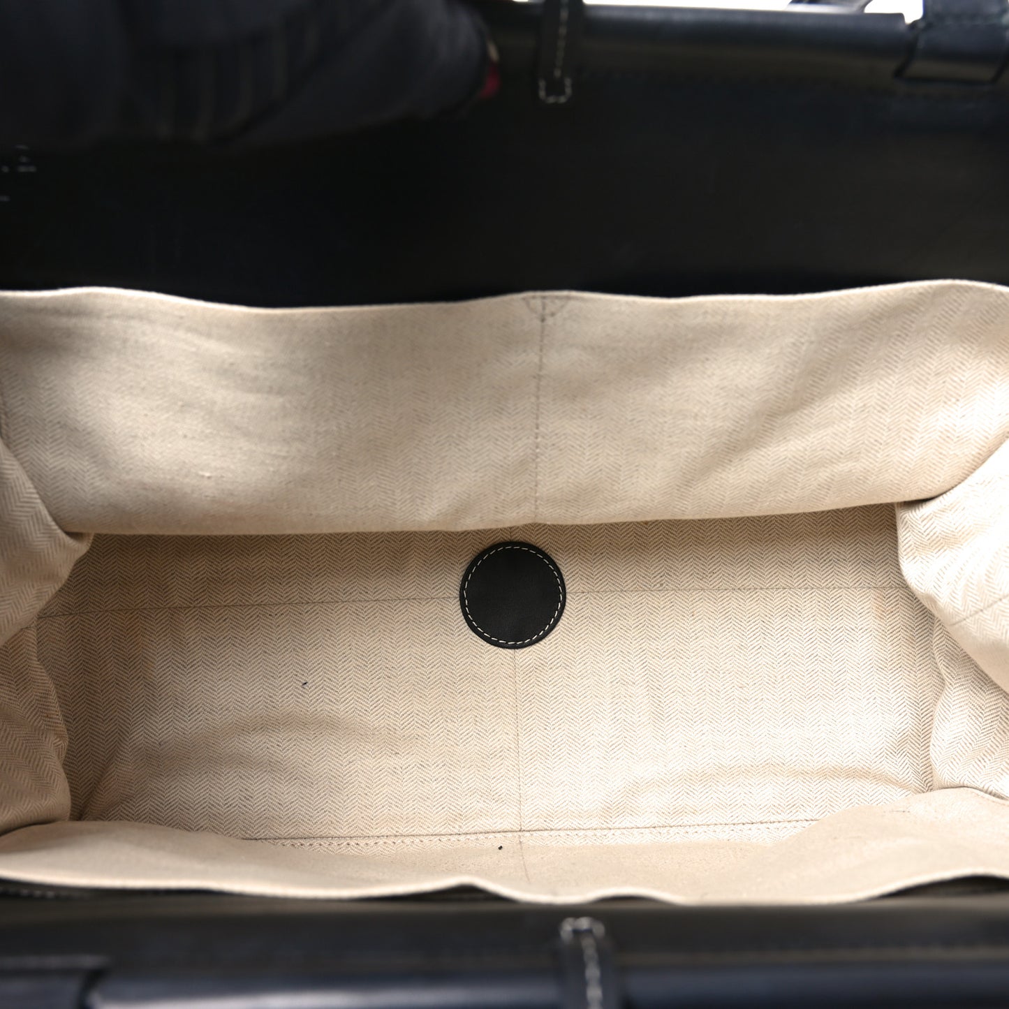 Grained Calfskin Small Cushion Tote Black