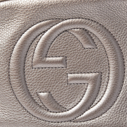 Gucci Metallic Pebbled Calfskin Small Soho Disco Bag Golden Beige 10 of 10