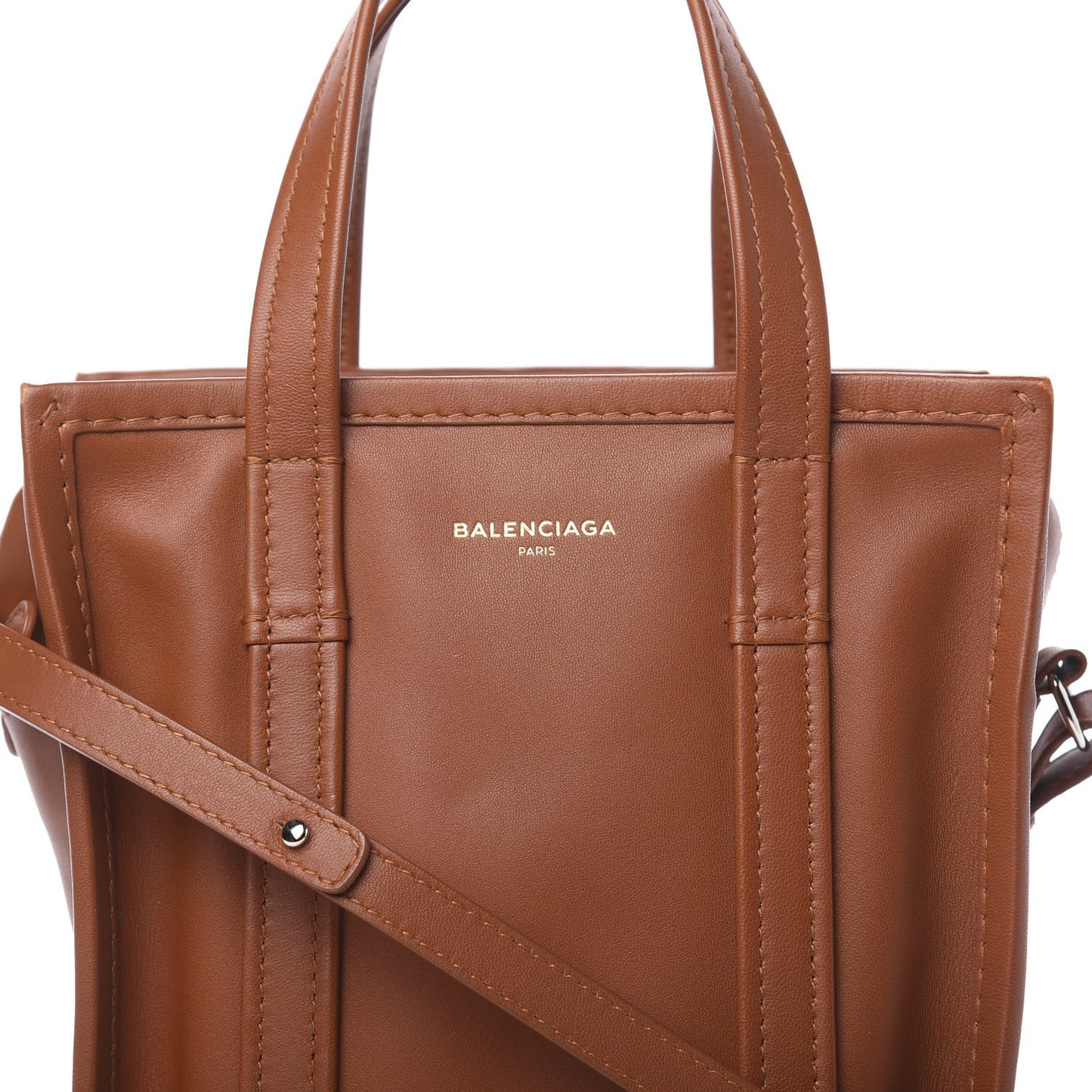 Agneau XS Bazar Shopper Tote Marron Fauve