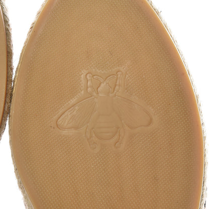 Gucci GG Supreme Monogram Bees Espadrille Flats 37 Beige Ebony Oro Black 9 of 11