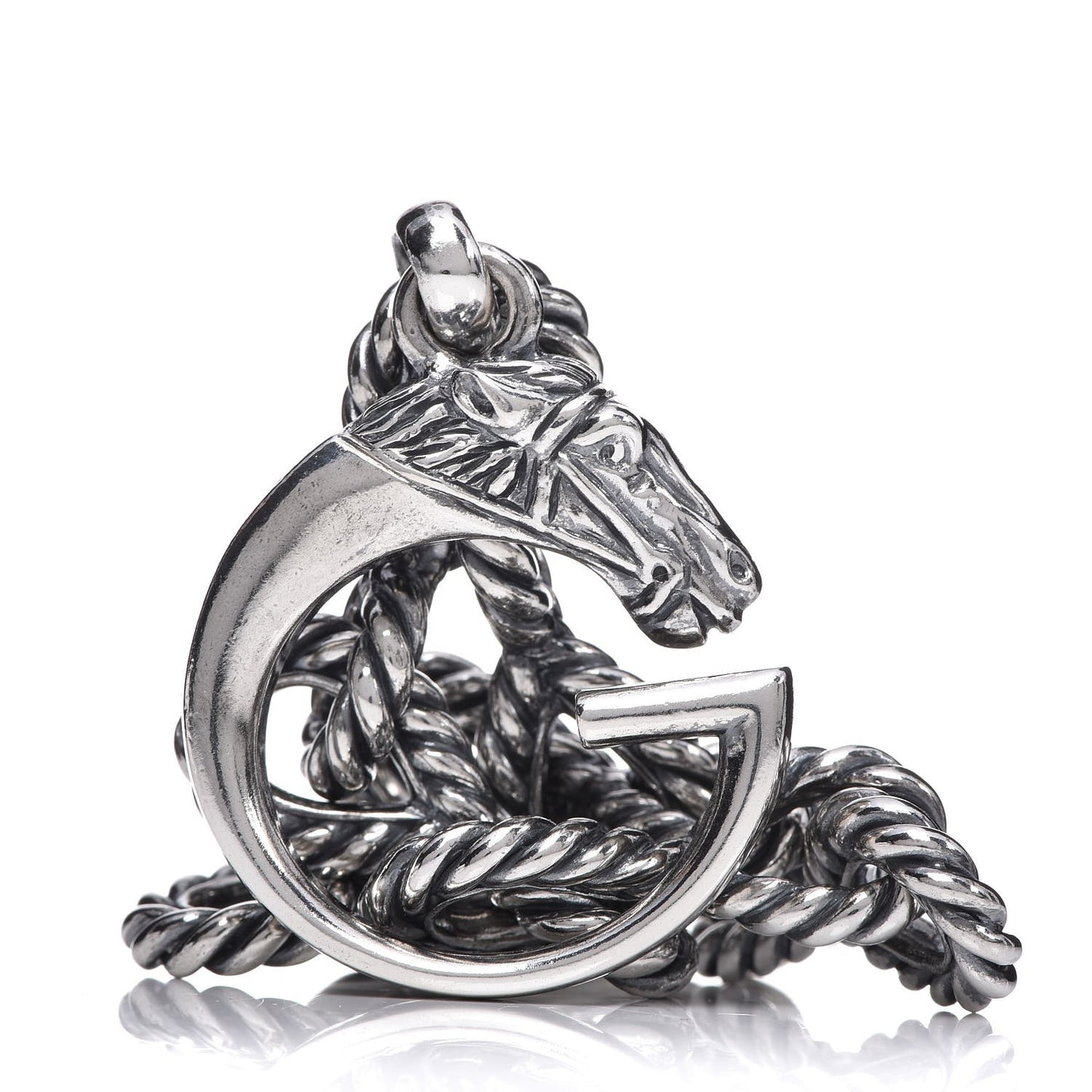 Sterling Silver G Horse Rope Bracelet