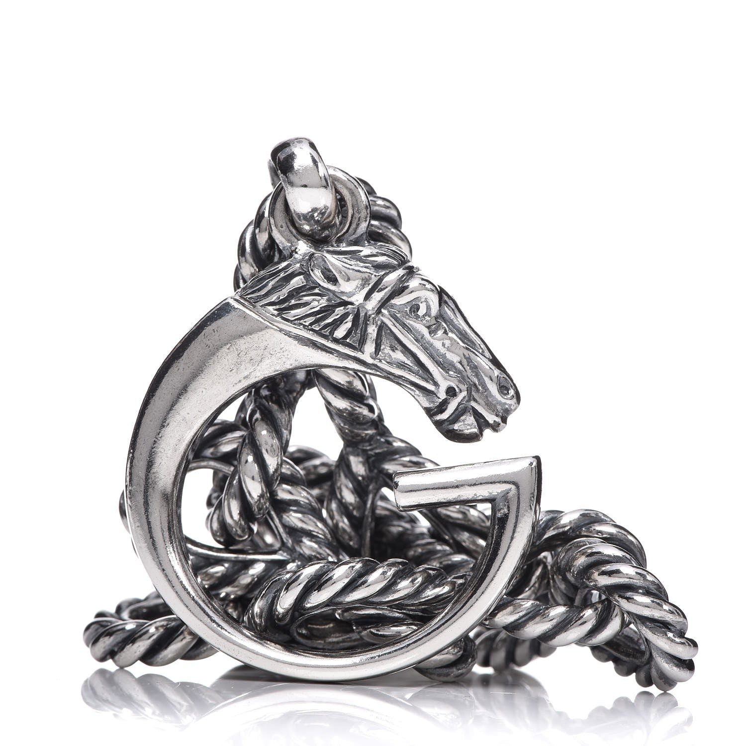 Gucci Sterling Silver G Horse Rope Bracelet 5 of 12