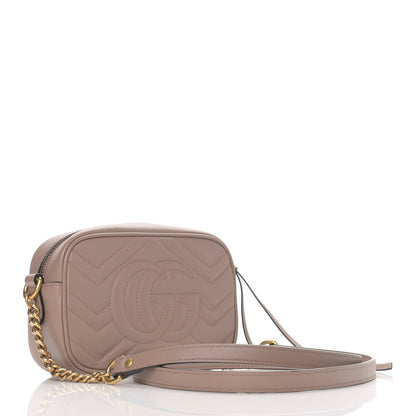 Gucci Calfskin Matelasse Mini GG Marmont Chain Shoulder Bag Porcelain Rose 3 of 9