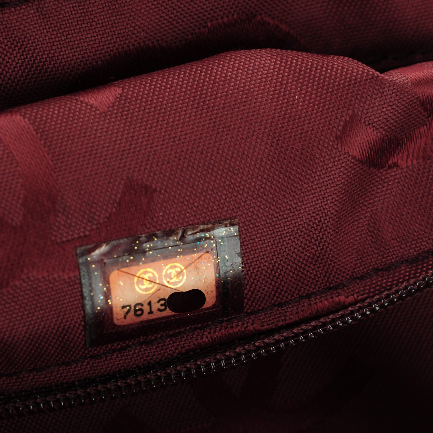Chanel Caviar Square Stitched Medium Flap Burgundy 8 of 8