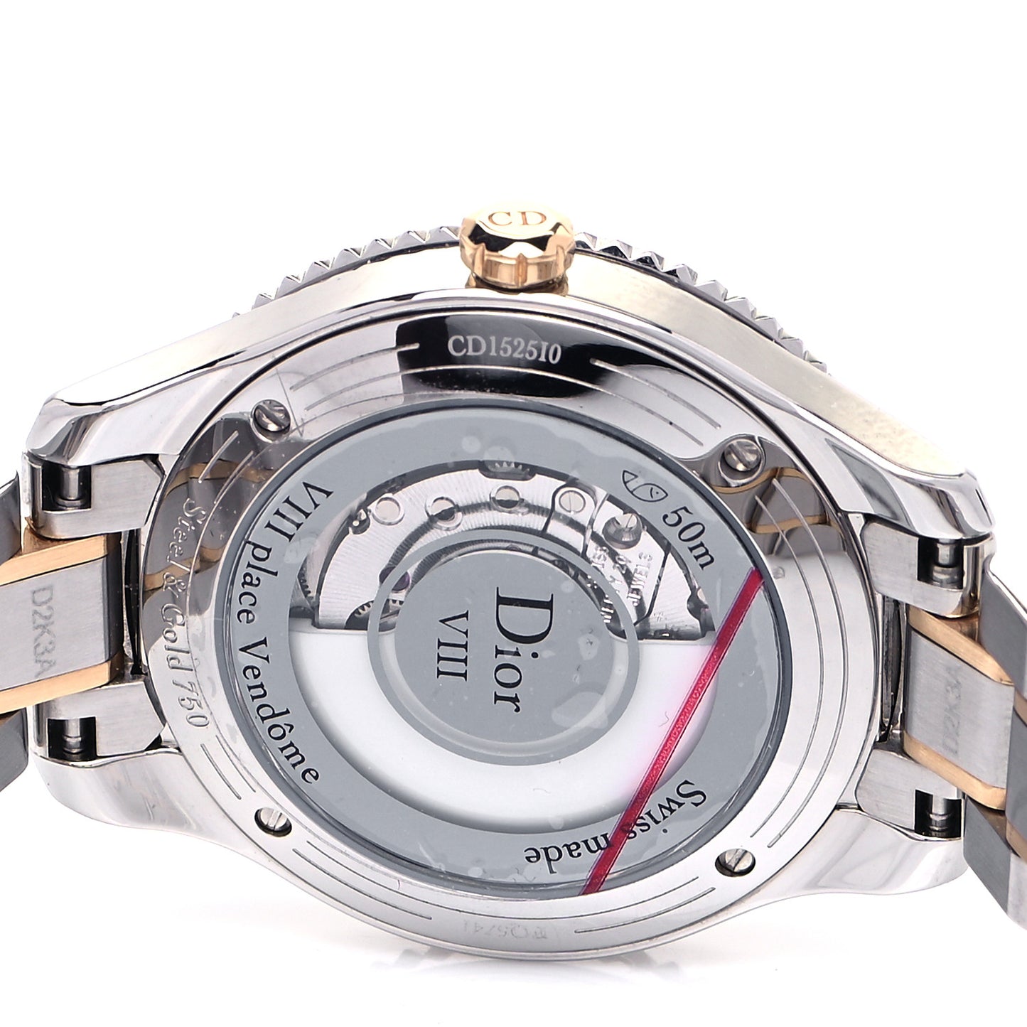 Stainless Steel 18K Rose Gold Diamond Mother of Pearl 32mm Dior VIII Montaigne Automatic Watch
