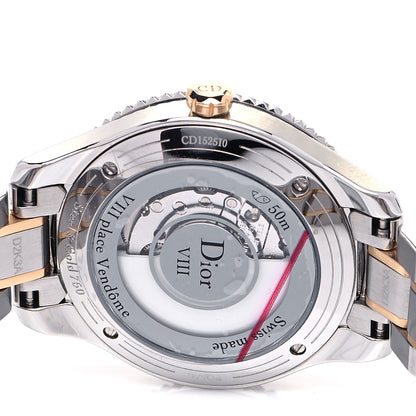 Christian Dior Stainless Steel 18K Rose Gold Diamond Mother of Pearl 32mm Dior VIII Montaigne Automatic Watch 4 of 7