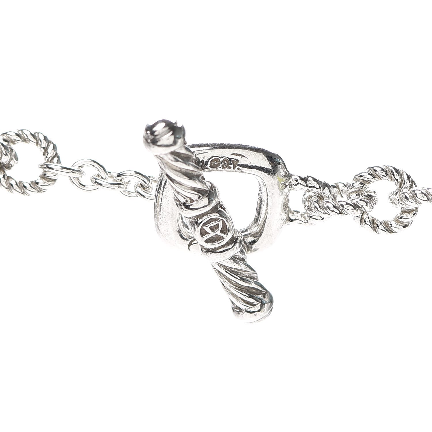 David Yurman Sterling Silver 18K Yellow Gold Prasiolite Pearl Figaro Chain Necklace 4 of 5